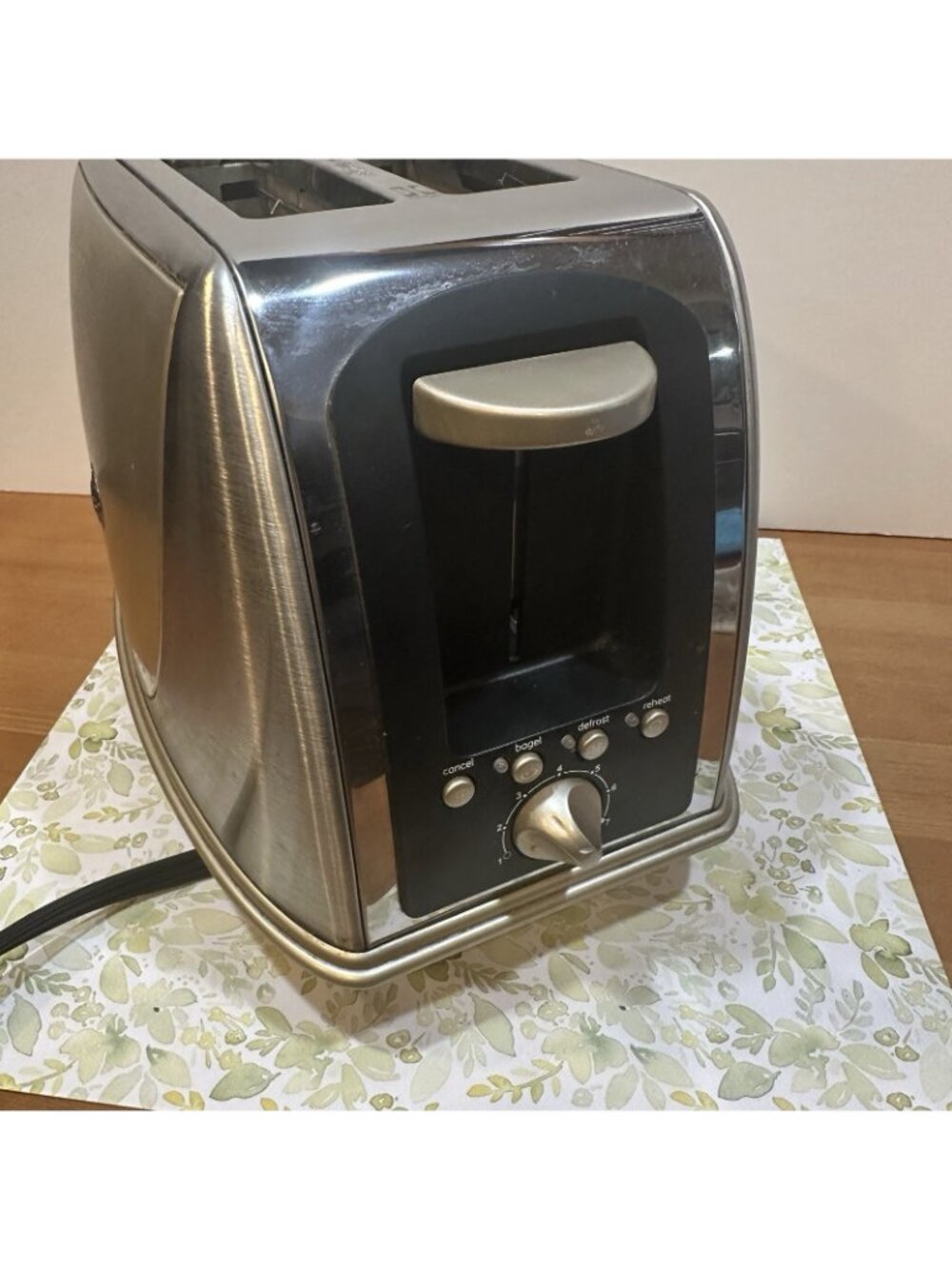 Retro Style 2 Slice Toaster GE Stainless Steel Bagel Defrost Reheat Silver - Picture 7 of 13